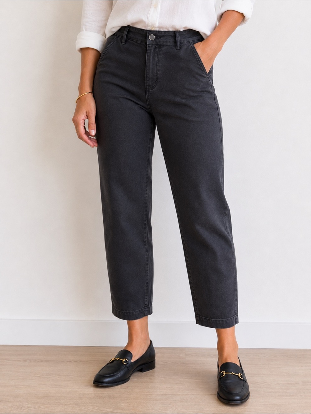 Everlane Cropped Straight Leg Pants Black Size 10